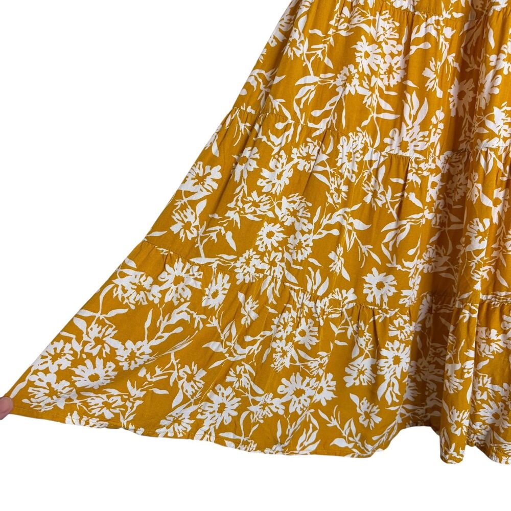 Hope Ave Tiered Dress Boho A Line Floral Gold S bv - Picture 5 of 10